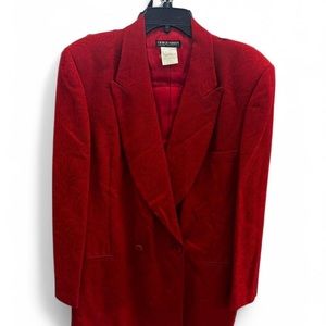 Giorgio Armani Red Double-Breasted Blazer Skirt Set
